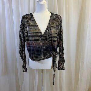 Free People We The Free Maldives Plaid Wrap Top, XS
